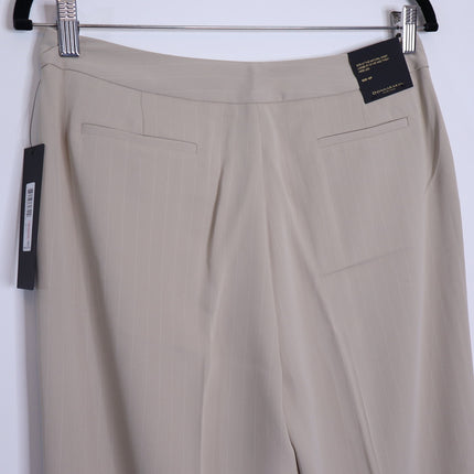 DONNA KARAN Pinstripe Wide Leg Dress Pants NWT Cobblestone Cream Women's 10P