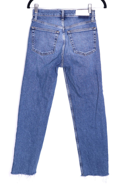 RE/DONE Comfort Stretch High Rise Jeans Stove Pipe Mid 70s Blue Women's 25