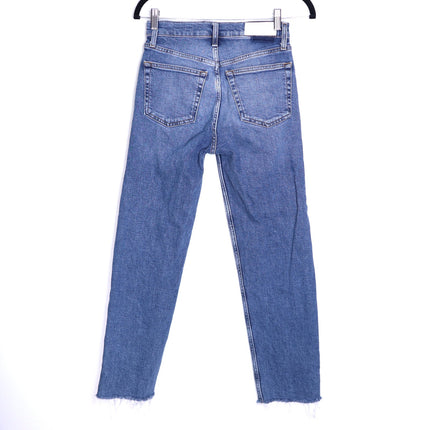 RE/DONE Comfort Stretch High Rise Jeans Stove Pipe Mid 70s Blue Women's 25