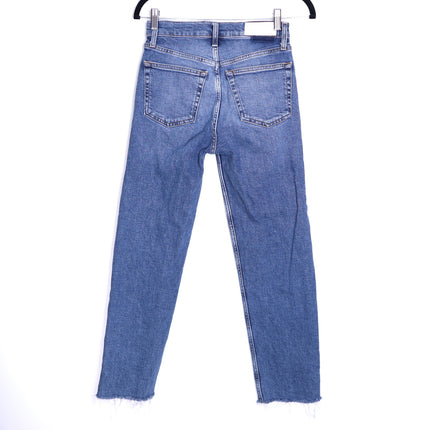 RE/DONE Comfort Stretch High Rise Jeans Stove Pipe Mid 70s Blue Women's 25