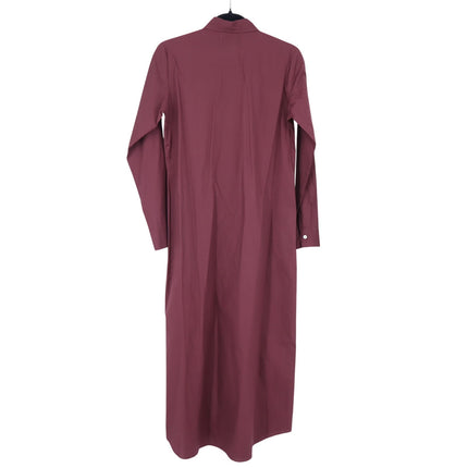 Mille Stella Shirt Dress Burgundy Midi Button Front Long Sleeve Women's XXS