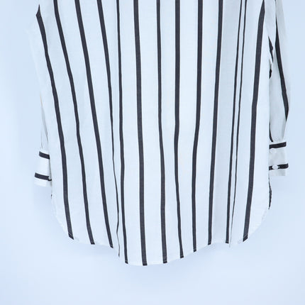 Sea Level Swim Corfu Stripe Shirt White Black Oversized Resortwear Women's XS