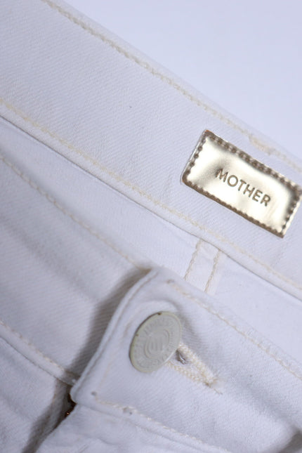 MOTHER The Insider Crop Step Fray Jeans Whipping The Racer White Women's 29