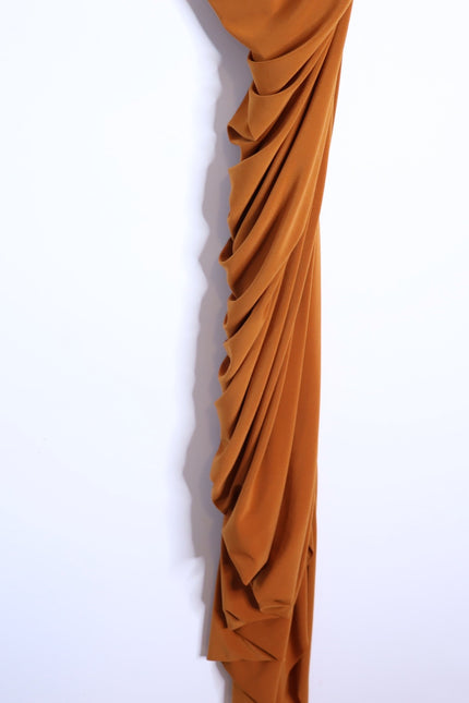 NORMA KAMALI Diana Ruched Gown Cinnamon Orange Midi Dress Women's L/40