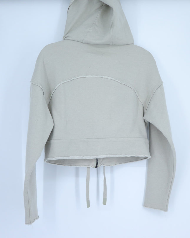 Alo Cruiser Hoodie Sweatshirt Cropped Full Zip Light Sage French Terry Women's S