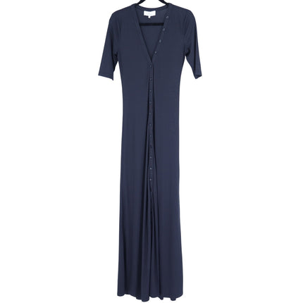L'ACADEMIE The Esperanza Maxi Dress Black Ribbed Half Sleeve Women's S