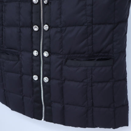 Ciao Milano Celia Goose Down Vest Black Hooded Puffer Sleeveless Women's L