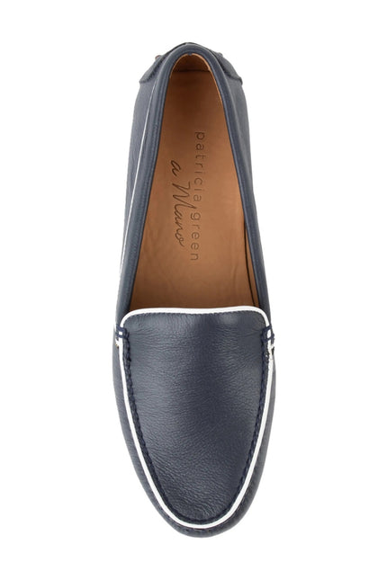 PATRICIA GREEN Jill Piped Driving Shoe Navy and White Women's 9M