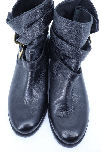 KATE SPADE Sabina Moto Ankle Boot Black Leather Double Buckle Women's 7