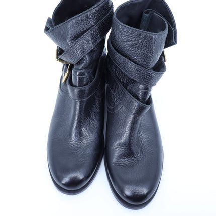 KATE SPADE Sabina Moto Ankle Boot Black Leather Double Buckle Women's 7