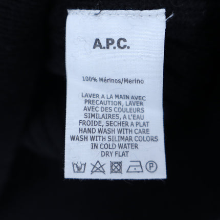 A.P.C Madelaine Pullover Sweater Black Merino Wool Ribbed Turtleneck Women's S
