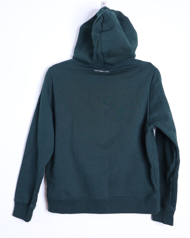 COURREGES Oversized Hoodie Dark Green Cotton and Fleece Unisex L