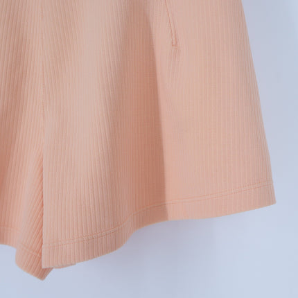 Lululemon Ribbed High Rise Short Peach Bellini 2" Softstreme Pull On Women's 6