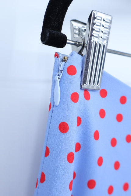 KATE SPADE Spring Time Dot Skirt NWT Midi Cosmic Zen Lavender Red Women's 12