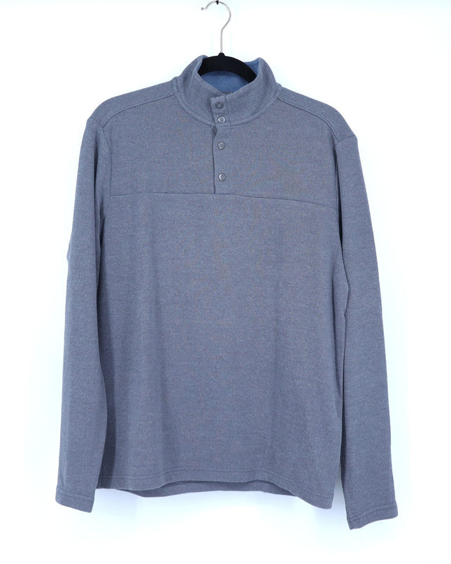 Johnnie-O Dusty Henley Pullover Sweater Graphite Gray Long Sleeve Men's M