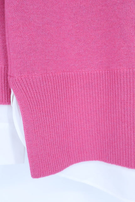 BROCHU WALKER Looker Layered V-Neck Sweater Pink Cashmere Pullover Women's S