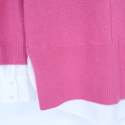BROCHU WALKER Looker Layered V-Neck Sweater Pink Cashmere Pullover Women's S