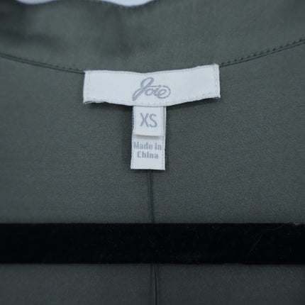Joie Silk Romper Fatigue Green NWT Belted Half Button Tab Sleeve Women's XS