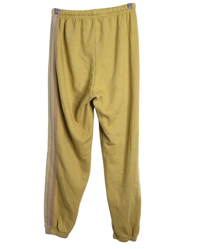 AVIATOR NATION Stripe Sweatpants Jogger Honey Mustard Pull On Women's M