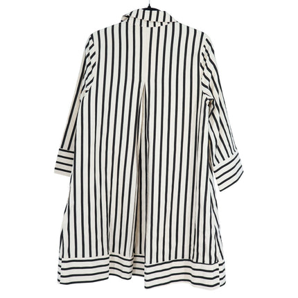ENGLISH FACTORY Stripe Collared Mini Dress Beige Black NWT Pullover Women's S