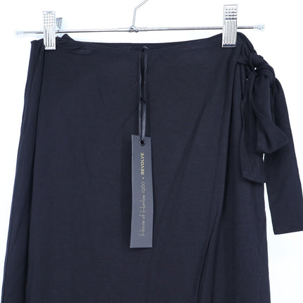 House of Harlow 1960 x Revolve Midi Wrap Skirt Black NWT Side Tie Women's XS
