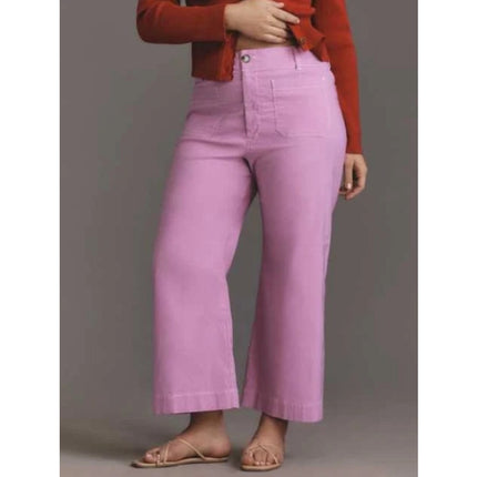 Maeve The Colette Trousers Raspberry NWT Cropped Wide Leg High Rise Women's 26