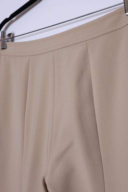 ST. JOHN Belted Wide Leg Trouser Beige High Waist Dress Pant Casual Women's 4