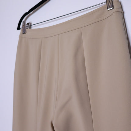 ST. JOHN Belted Wide Leg Trouser Beige High Waist Dress Pant Casual Women's 4