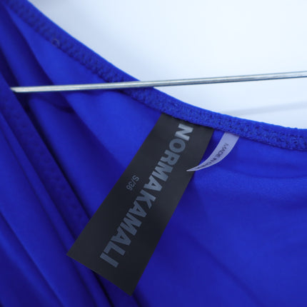 NORMA KAMALI Diana Ruched Gown Berry Blue NWT Midi Dress Women's S/36