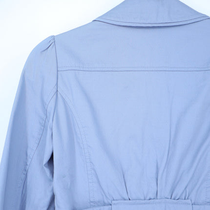 Taikonhu Belted Cotton Jacket Dusty Blue Y2K Waist Length Long Sleeve Women's 2