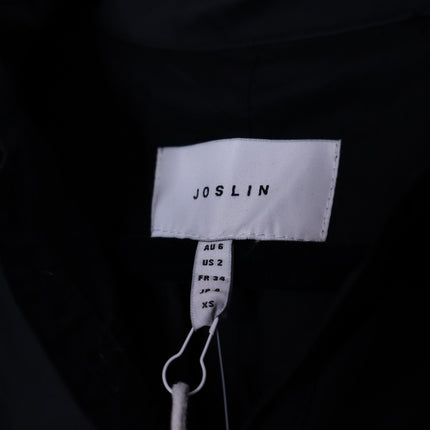 JOSLIN Celia Trapeze Shirt Dress NWT Black Organic Cotton Ruffled Lace Women's 2