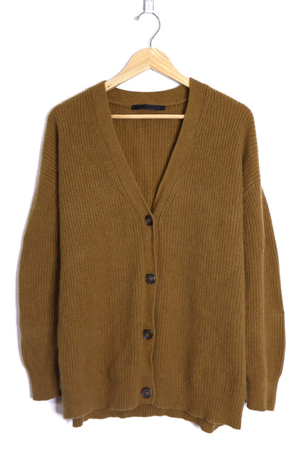 JENNI KAYNE 100% Cashmere Cocoon Cardigan Bronze Long Sleeve Women's S