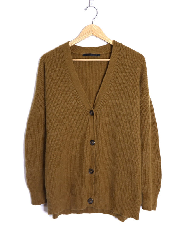 JENNI KAYNE 100% Cashmere Cocoon Cardigan Bronze Long Sleeve Women's S