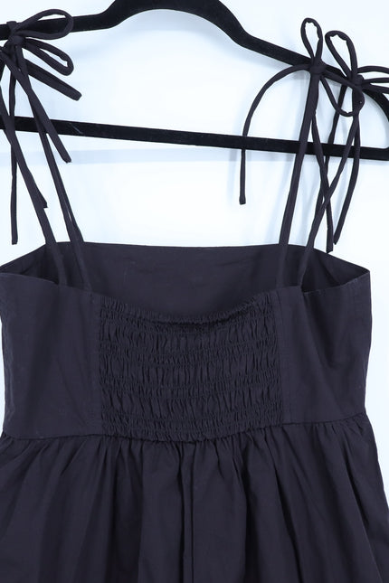 GANNI Cotton Poplin String Midi Dress NWT Black Multi-Strap Women's 34/US 2