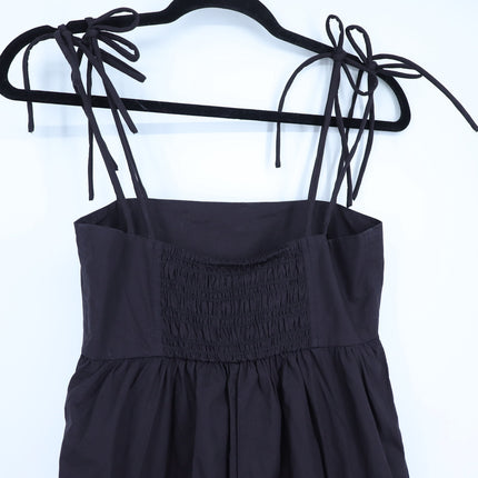 GANNI Cotton Poplin String Midi Dress NWT Black Multi-Strap Women's 34/US 2