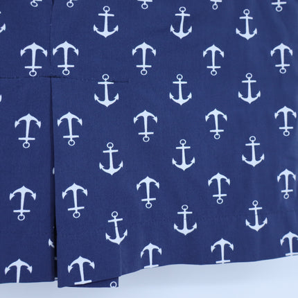 MDC Anchor Print Golf Skort Navy Stretch Pull On Tennis Active Women's 34/US 2