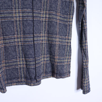 Rag & Bone Shaw Plaid Turtleneck Top Black Multi Long Sleeve Women's S