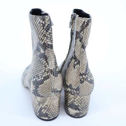 Dolce Vita Coltyn Snakeskin Ankle Boot Gray Heeled Pointed Toe Women's 9