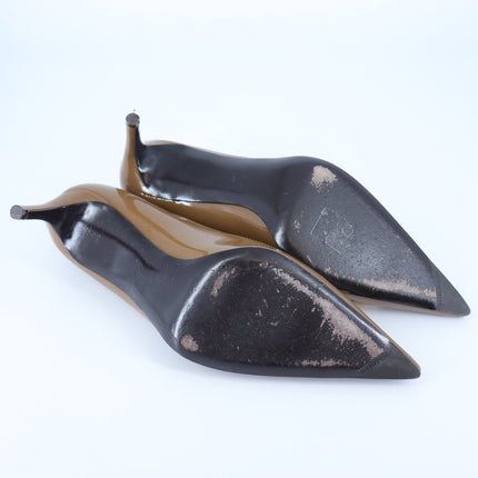 Dolce & Gabbana Lollo Pumps 60mm Brown Patent Leather Women's 35.5/US 5.5
