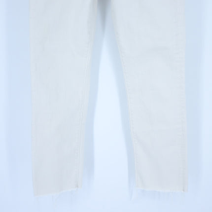 VERONICA BEARD Ryleigh Slim Straight Jeans Ecru High Rise Button Fly Women's 26
