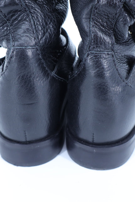 KATE SPADE Sabina Moto Ankle Boot Black Leather Double Buckle Women's 7