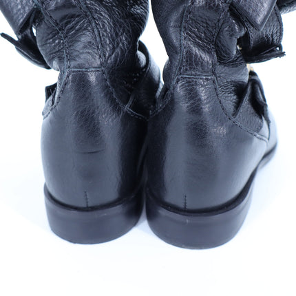 KATE SPADE Sabina Moto Ankle Boot Black Leather Double Buckle Women's 7