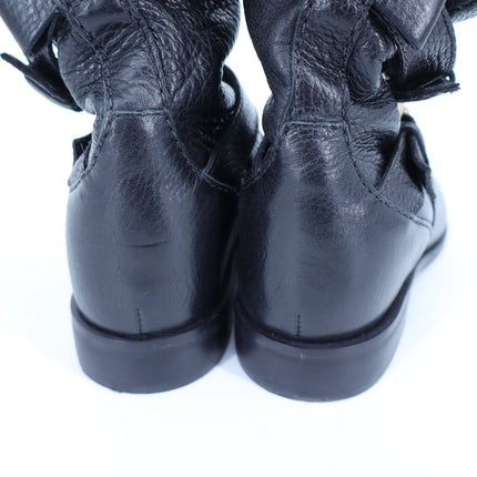 KATE SPADE Sabina Moto Ankle Boot Black Leather Double Buckle Women's 7