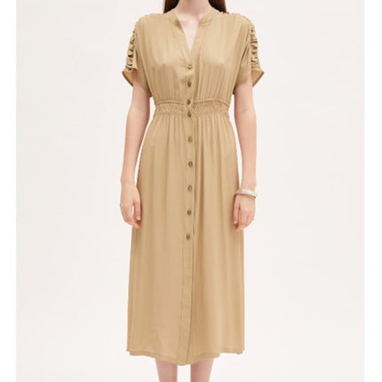 MEIMEIJ Lime Green Midi Dress Chiffon Button Front Midi Women's 42/US 6