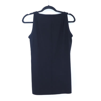 AKRIS Punto Knot Strap Sleeveless Blouse Black Scoop Neck Women's 4