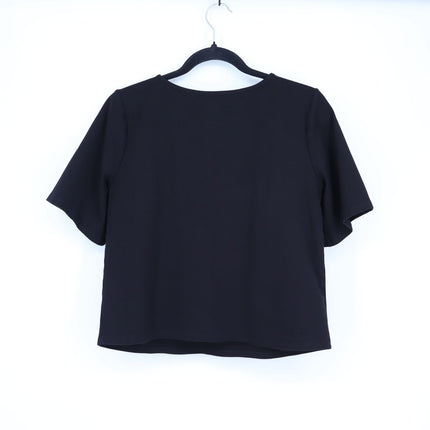 Ripley Rader Ponte Short Sleeve Top Black Boxy Fit Casual Women's 4/US L