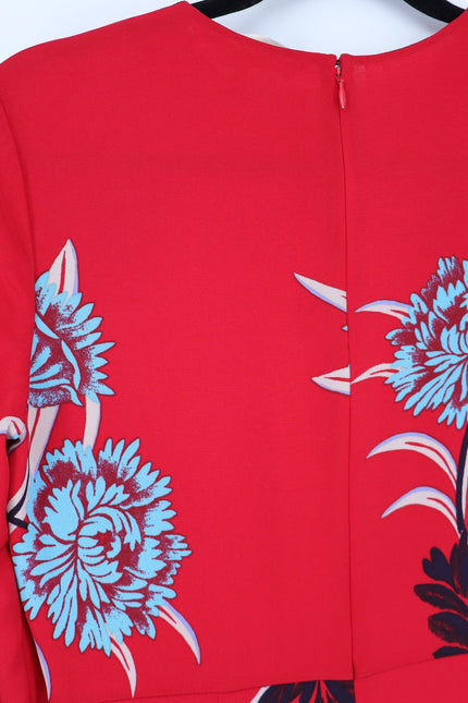 DIANE VON FURSTENBERG Floral Sheath Dress Farren Lipstick Silk Blend Women's 6