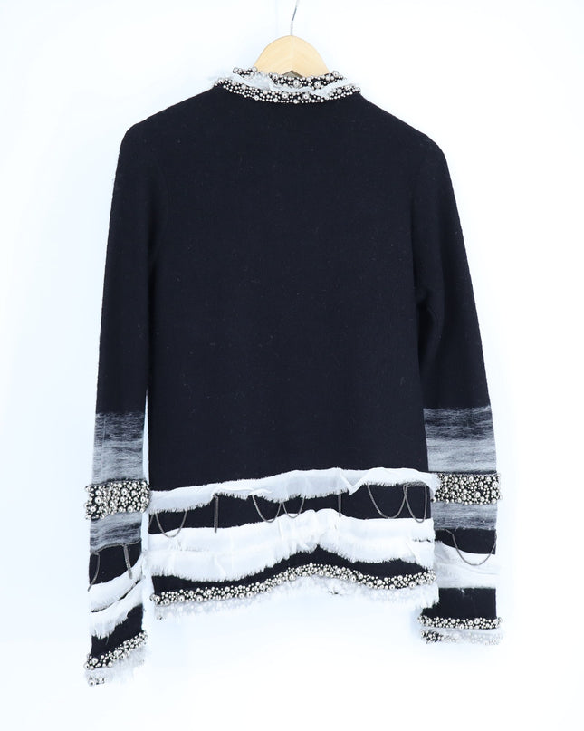 Diane Von Furstenberg Lexi Jacket Beaded Wool and Silk Quiet Luxury Women's S