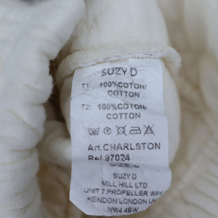 Suzy D Charlston Quilted Jacket Buttermilk Zip Up Cap Sleeve Women's S