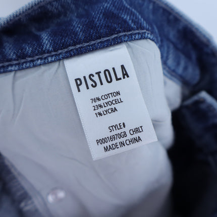PISTOLA Bri High Rise Jeans Charleston Blue Slim Straight Zip Fly Women's 28